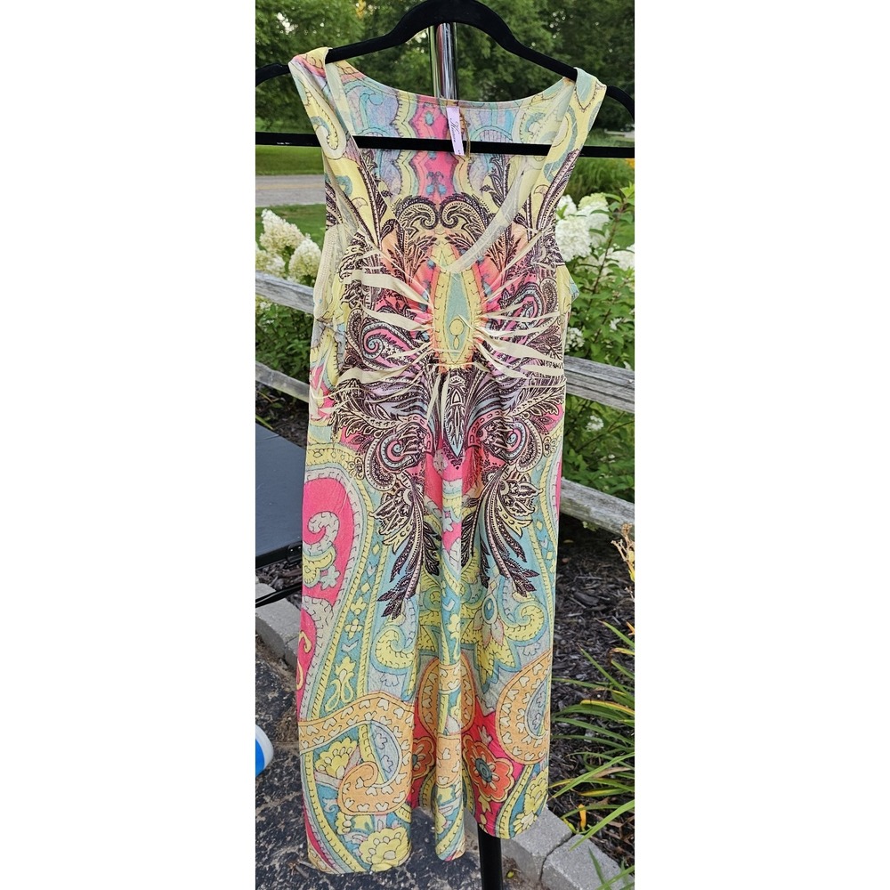 Kiara Dress Womens  Sleeveless‎  V Neck Stretch Satin Silky Cute Size Small